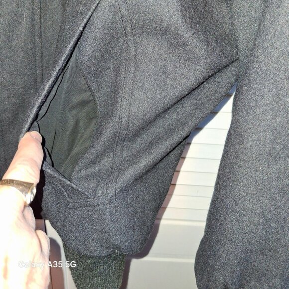 London Fog XL Men's Dark Gray Full-Zip Wool-Blend Bomber Jacket With Stand Colla - Picture 3 of 10